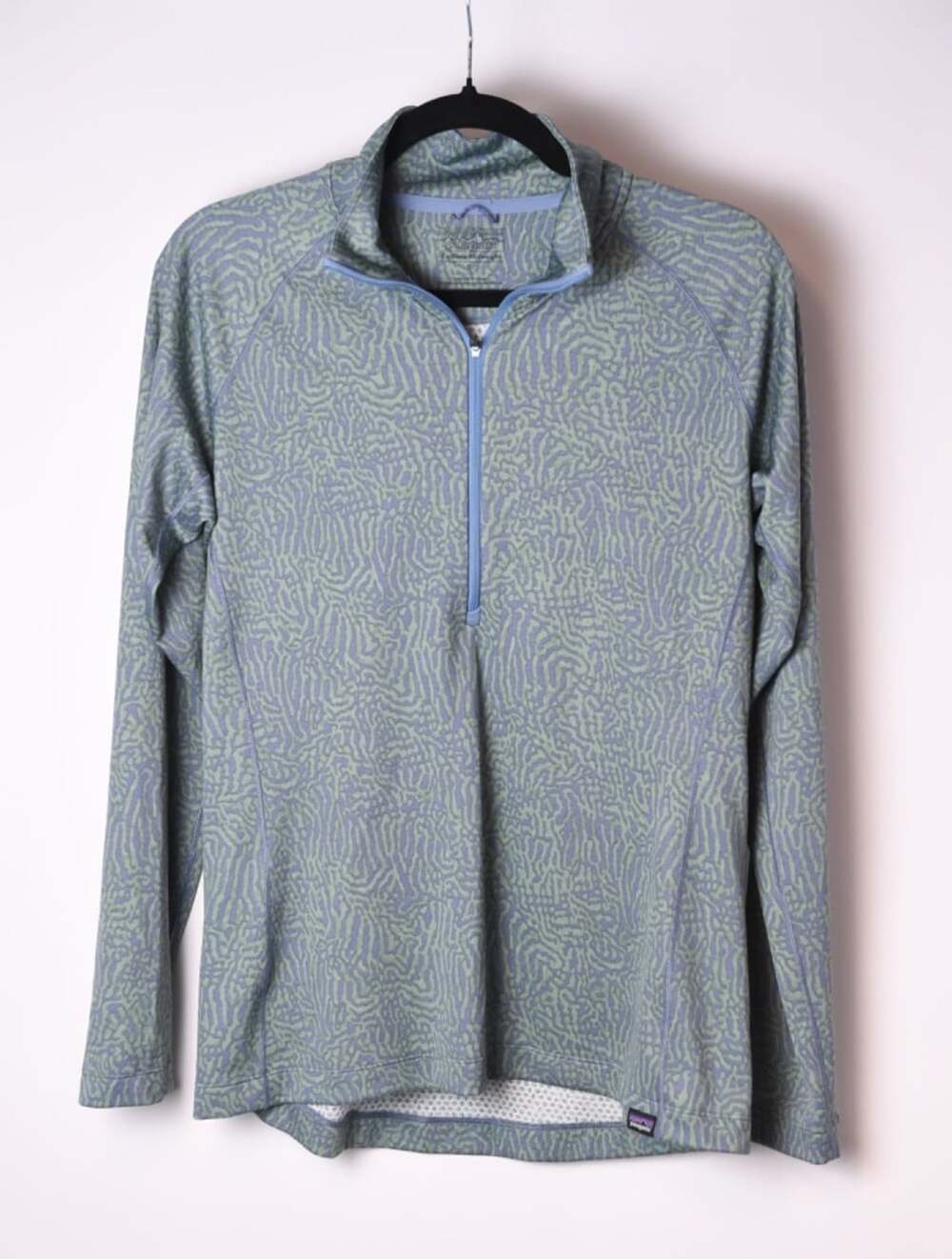 Patagonia Womens Capilene Midweight 3/4 Zip Up Pullover Sz L Blue